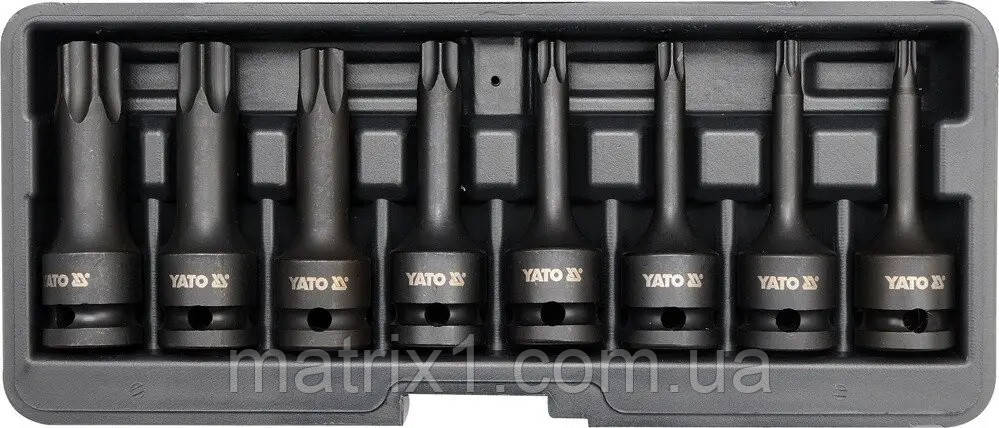 Набір ударних головок TORX T30-T80. квадрат 1/2». 8 ед. YATO YT-1065