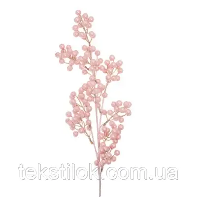 Гілочка новорічна з ягодами рожева 68 см, фото 1