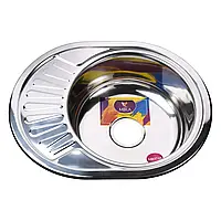 Мойка накладная из нержавеющей стали для кухни миникепка 570х450х160 полиров. MIRA