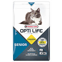 Сухой беззерновой суперпремиум корм для пожилых котов Opti Life Senior Опти Лайф Сеньйор курица 1кг (413128)