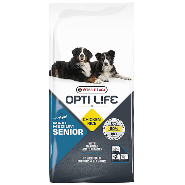 Сухий корм для літніх собак середніх і великих порід Opti Life Senior Medium&Maxi курка 12.5кг (311585), фото 1