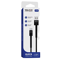 Кабель USB Type-C WALKER C700 чорний, фото 2