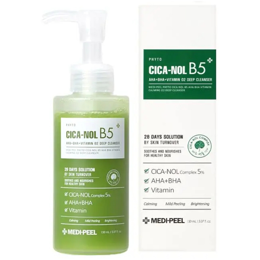 Киснева пінка для вмивання Medi-Peel Phyto Cica-Nol B5 Aha Bha Vitamin Calming O2 Deep Cleanser 150 мл