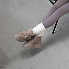 Жіночі зимові бежеві черевики з хутром тедді, фото 2