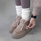 Жіночі зимові бежеві черевики з хутром тедді, фото 10