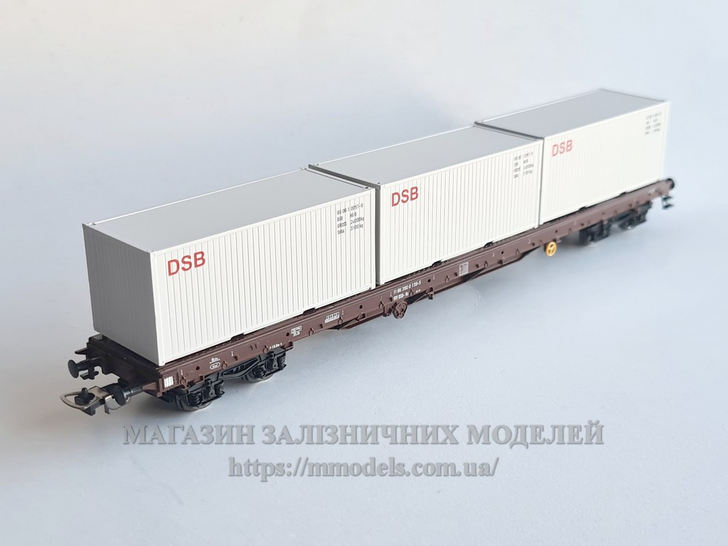 Платформа з контейнерами DSB, приналежності DSB, масштабу 1:87,H0, фото 1