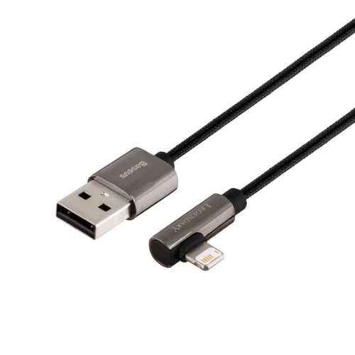 Кабель USB Lightning BASEUS CALCS-A01 Legend Elbow 2,4A 2м чорний, фото 1