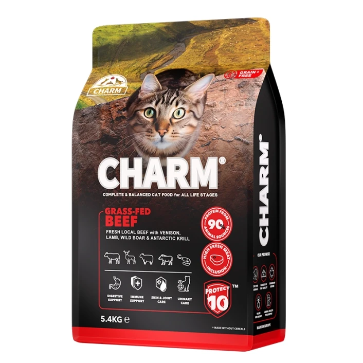 Сухий беззерновий холістик корм для котів Charm Grass-Fed Beef з яловичини відгодованої на траві 5.4кг 1001492, фото 1