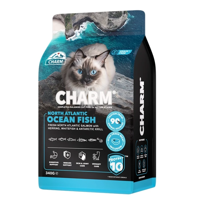 Сухий беззерновий холістик корм для котів Charm North Atlantic Ocean Fish північноатлантична риба 340г 1001508, фото 1