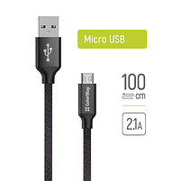Кабель USB MicroUSB ColorWay CW-CBUM002-BK 2,1А 1м чорний, фото 2