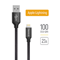 Кабель USB Lightning ColorWay CW-CBUL004-BK 2,1А 1м чорний, фото 3