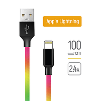 Кабель USB Lightning ColorWay CW-CBUL016-MC 2,4A 1м різнокольоровий, фото 3
