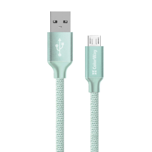 Кабель USB MicroUSB ColorWay CW-CBUM009-MT 2,4A 2м м'ятний, фото 1