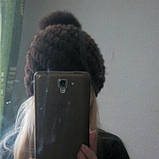 Жіноча норкова шапка. Шапка з норки коричнева, фото 2