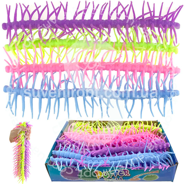 Оригінальний антистрес Сороконіжка в асортименті 24 шт., фото 1