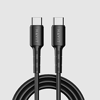 Кабель USB PD Type-C/Type-C Havit HV-CB6235 3,0A 60W 1м чорний, фото 4