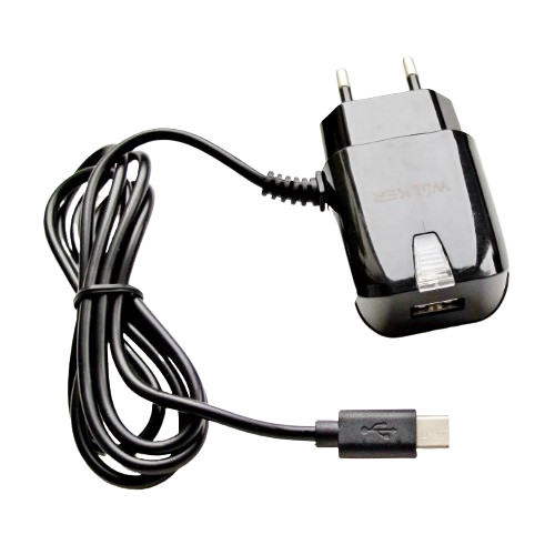 Зарядний пристрій мережевий USB + кабель Type-C 2,0A чорний WALKER WH-24, фото 1