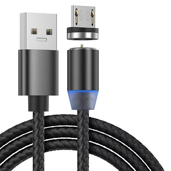 Кабель USB MicroUSB Havit HV-CB6162 магнітний 1м чорний