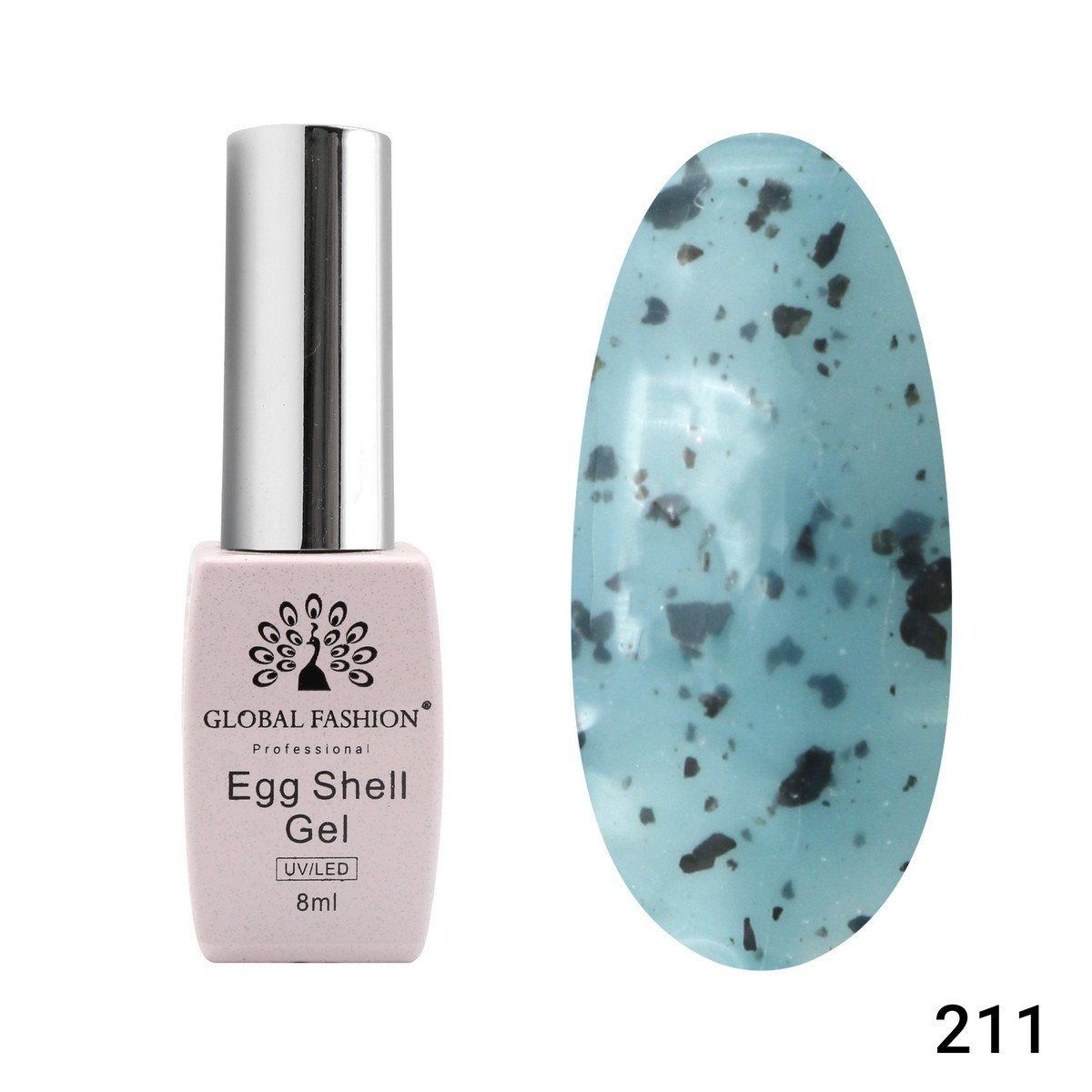 Гель-лак Global Fashion Egg Shell 211, 8 мл