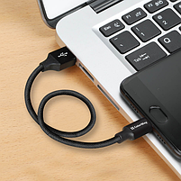 Кабель USB Lightning ColorWay CW-CBUL048-BK 2,4A 0,25м чорний, фото 7
