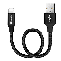 Кабель USB Lightning ColorWay CW-CBUL048-BK 2,4A 0,25м чорний, фото 6