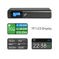Павербанк 20000 mAh Videx VPB-323 100W PD LED дисплей чорний, фото 4