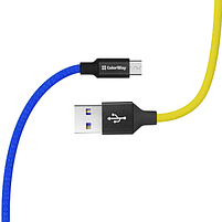 Кабель USB MicroUSB ColorWay CW-CBUM052-BLY 2,4A 1м синій/жовтий, фото 6