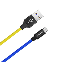 Кабель USB MicroUSB ColorWay CW-CBUM052-BLY 2,4A 1м синій/жовтий, фото 4