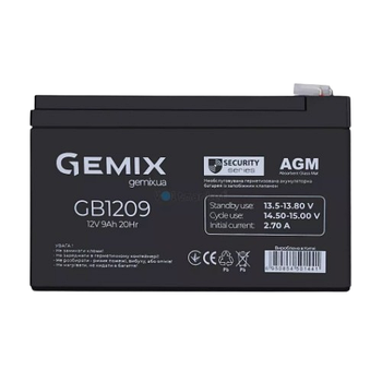 Акумулятор 12V 9Ah AGM GB1209 Gemix