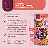 Корм додатковий Delickcious для дорослих котів Напій з куркою 140 г, фото 4