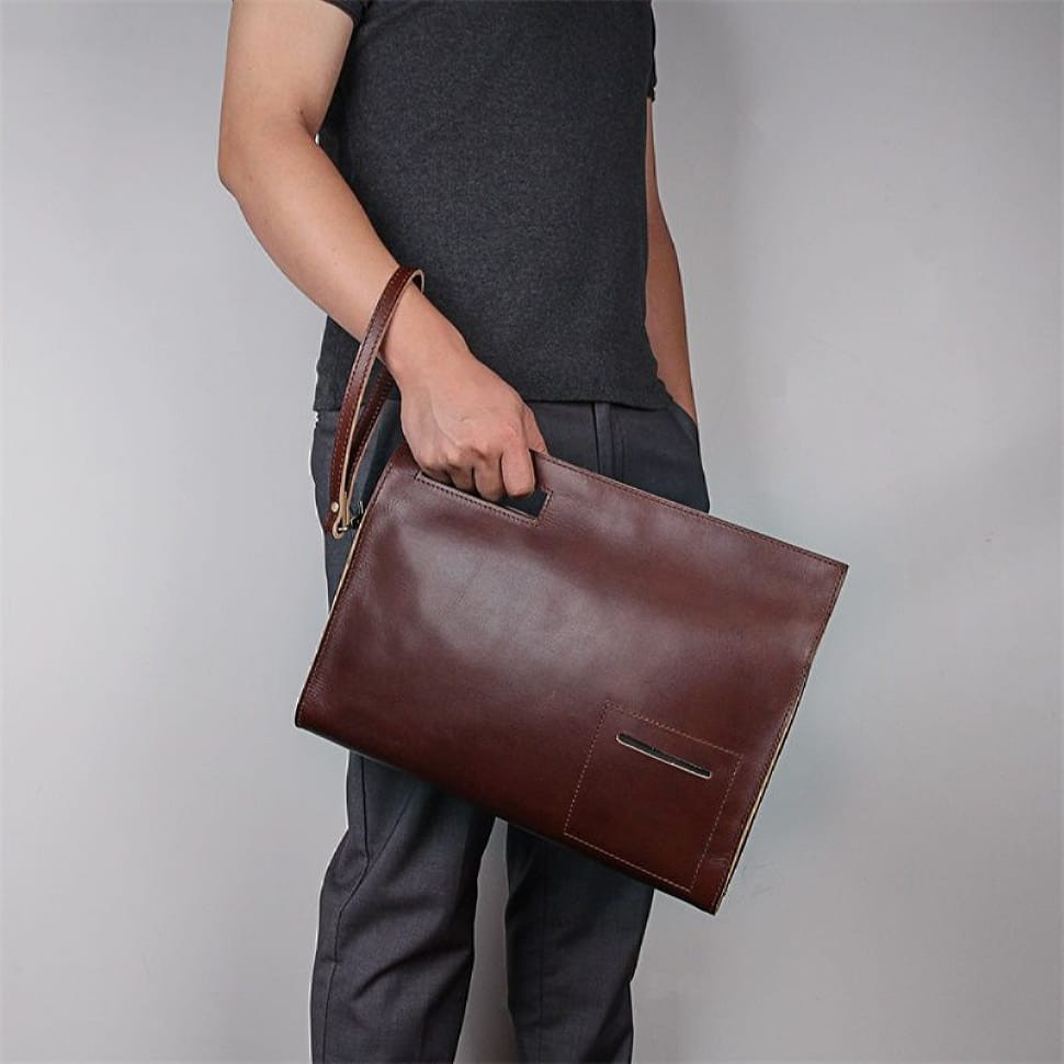 Шкіряна сумка-папка, портфоліо, органайзер, месенджер великий розмір John McDee A0011XL, фото 1