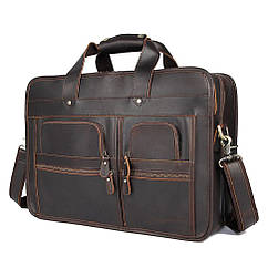 Велика сумка для ноутбука 15" 17" 19" зі шкіри crazy horse John McDee 7387R-1