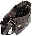 Чоловіча шкіряна сумка через плече компактний месенджер із натуральної шкіри коричнева 22*18*5 см, фото 2