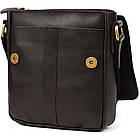 Чоловіча шкіряна сумка через плече компактний месенджер із натуральної шкіри коричнева 22*18*5 см, фото 5