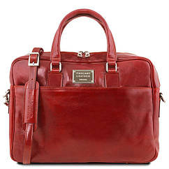 Шкіряний портфель для ноутбука з передньою кишенею Tuscany Leather Urbino TL141241 (Червоний)