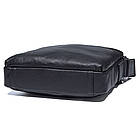 Чоловіча шкіряна сумка через плече місткий крос-боді з натуральної шкіри чорна 22*26*4,5 см, фото 4