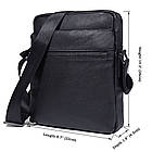 Чоловіча шкіряна сумка через плече місткий крос-боді з натуральної шкіри чорна 22*26*4,5 см, фото 6