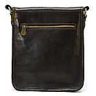 Чоловіча шкіряна сумка через плече компактний месенджер із натуральної шкіри коричнева 26*22*8 см, фото 2