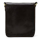 Чоловіча шкіряна сумка через плече компактний месенджер із натуральної шкіри коричнева 26*22*8 см, фото 3