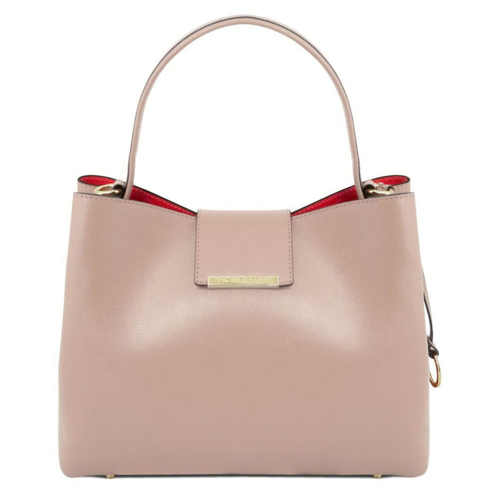 Жіноча сумка тоут із сап'янової шкіри Clio Tuscany TL141690 (Nude), фото 1