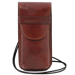 Ексклюзивний шкіряний футляр для Очків/Смартфона Великий розмір TL141321 (Коричневий)