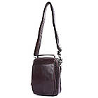 Чоловіча шкіряна сумка через плече компактний крос-боді з натуральної шкіри коричнева 16*22*6 см, фото 5