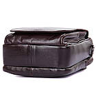 Чоловіча шкіряна сумка через плече компактний крос-боді з натуральної шкіри коричнева 16*22*6 см, фото 6