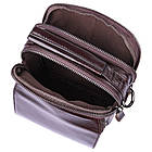 Чоловіча шкіряна сумка через плече компактний крос-боді з натуральної шкіри коричнева 16*22*6 см, фото 8