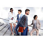 Чоловіча шкіряна сумка через плече місткий месенджер із натуральної шкіри коньячна 22*26*7 см, фото 4