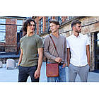 Чоловіча шкіряна сумка через плече місткий месенджер із натуральної шкіри коньячна 22*26*7 см, фото 6