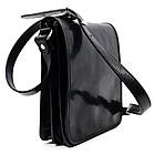 Чоловіча шкіряна сумка через плече місткий месенджер із натуральної шкіри чорна 22*26*7 см, фото 5