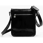 Чоловіча шкіряна сумка через плече місткий месенджер із натуральної шкіри чорна 22*26*7 см, фото 6