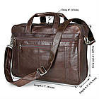 Класичний портфель для чоловіків на два відділення зі шкіри John McDee JD7319C, фото 4