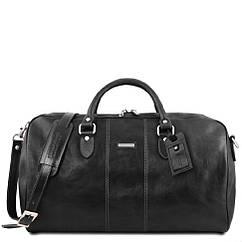 Lisbona Дорожня шкіряна сумка-дафл — Великий розмір Tuscany TL141657 (Чорний)